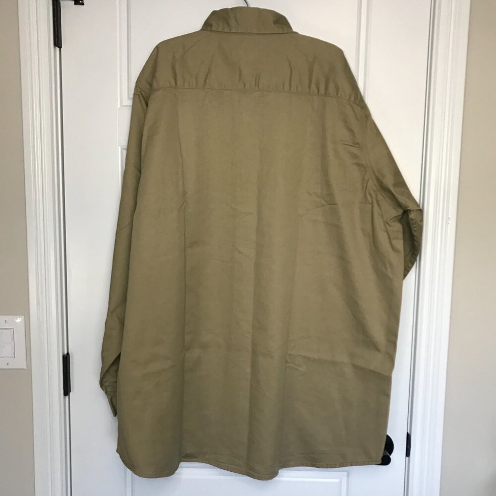 BOCOMAL‎ 7.5oz FR Flame Resistant Shirt Men's Sz 2XL Khaki 100% Cotton NFPA2112 - Picture 3 of 16
